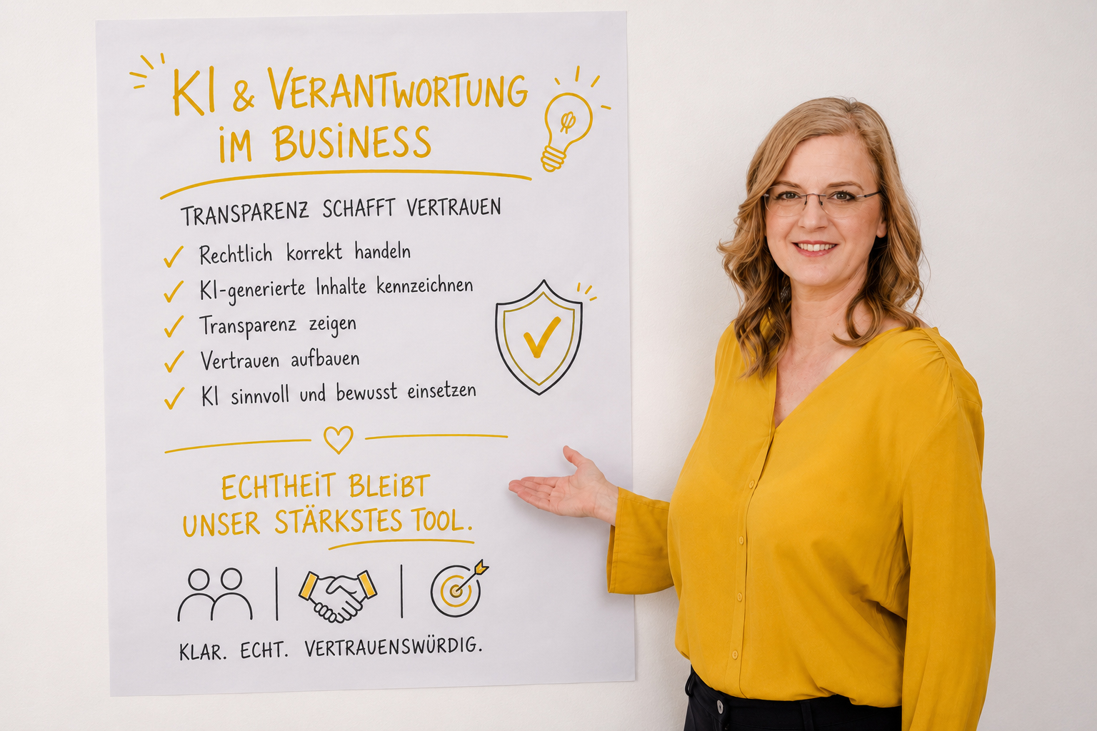 Cornelia Aigenberger zeigt eine Checkliste zum rechtssicheren Einsatz von KI-generierten Bildern im Business.